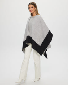 Select Wool Knit Shawl | Women | Black x Gray