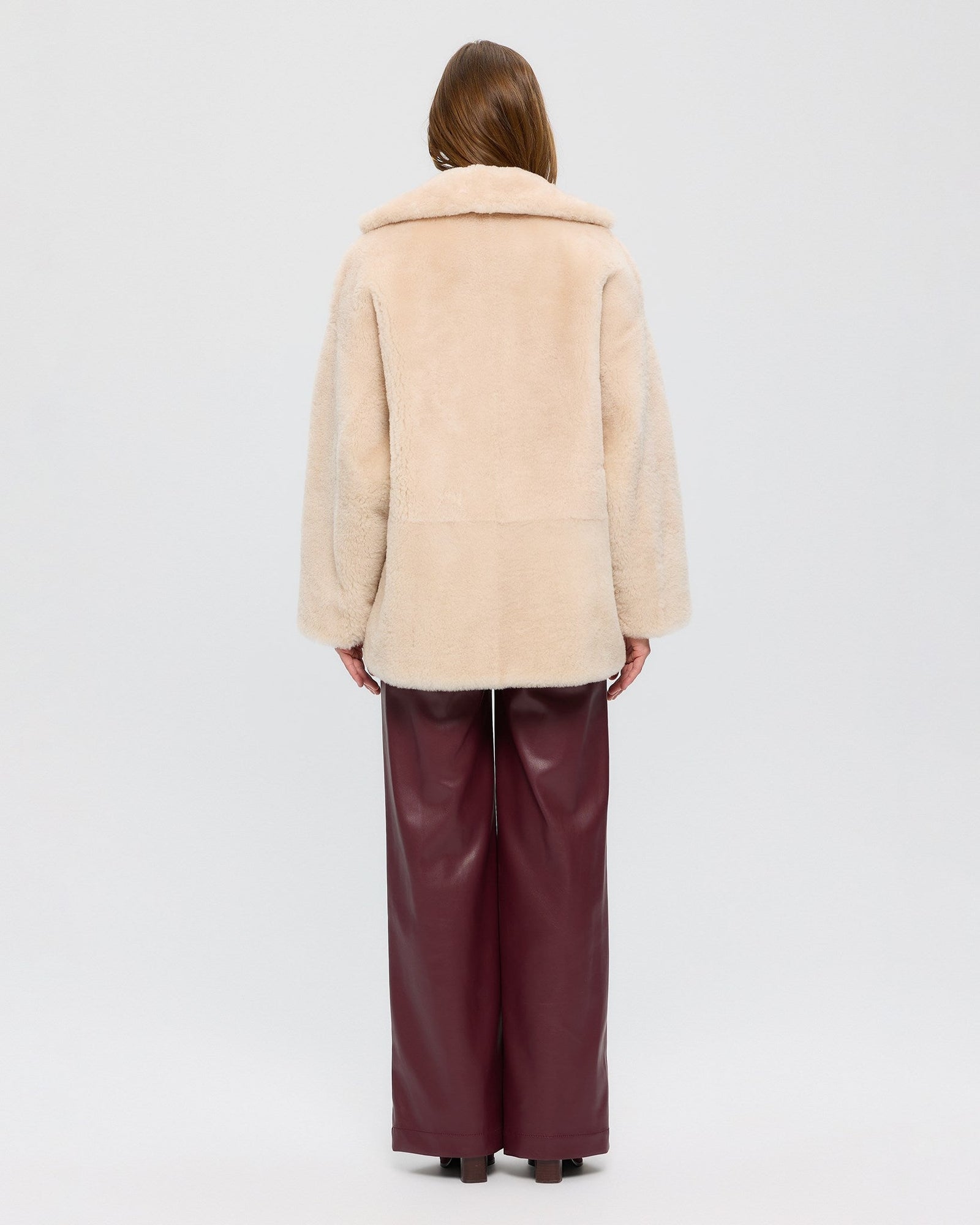 Sheared Cashmere Goat Jacket | Women | Light Beige