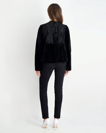 Sheared Mink Jacket With Lamb Trim | Women | Black