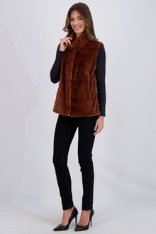 Sheared Mink Vest | Women | Coniac