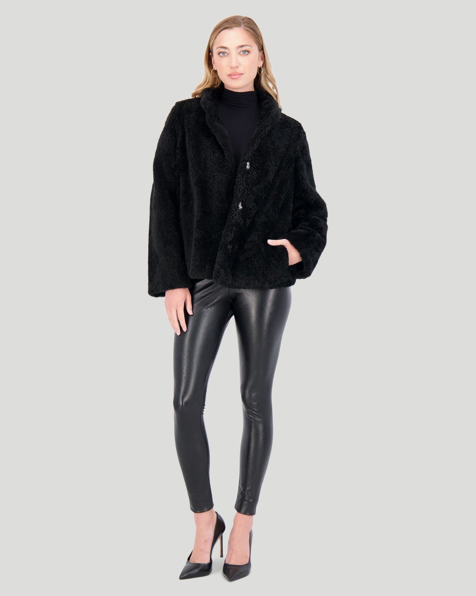 Sheared Select Cashmere Goat Jacket | Women | Black