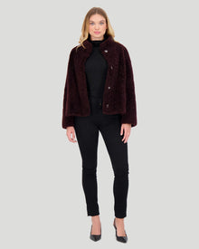 Sheared Select Cashmere Goat Jacket | Women | Dark Burgundy