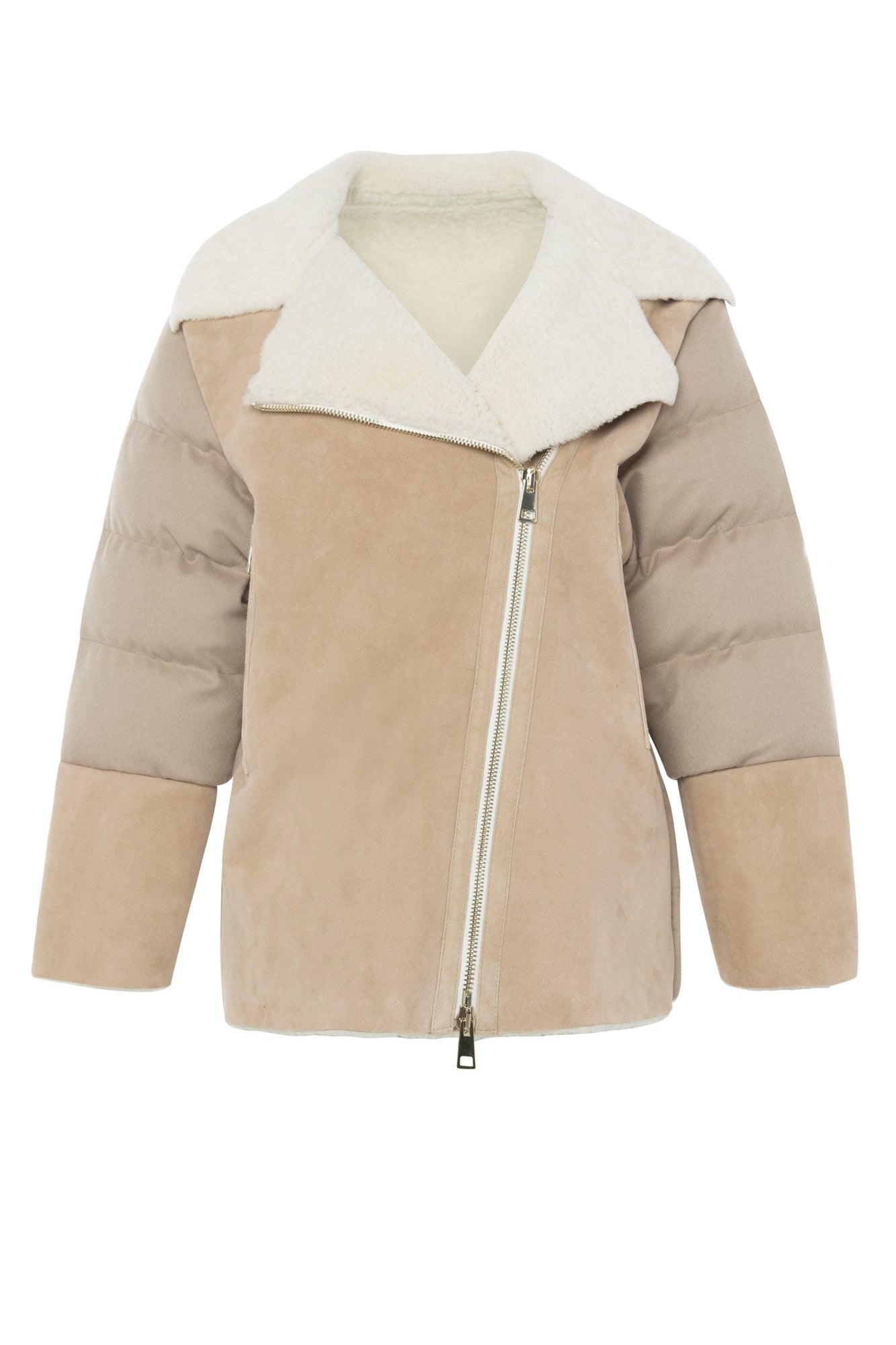 Shearling And Loro Piana Cashmere Quilted Jacket | Women | Blush x Ivory