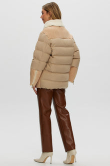 Shearling And Loro Piana Cashmere Quilted Jacket | Women | Blush x Ivory