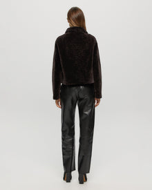 Textured Shearling Lamb Jacket | Women | Brown