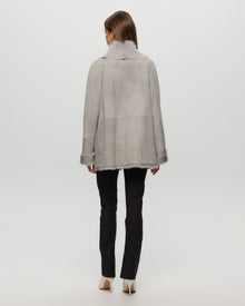 Shearling Lamb Jacket With Toscana Lamb Collar And Cuffs | Women | Light Gray