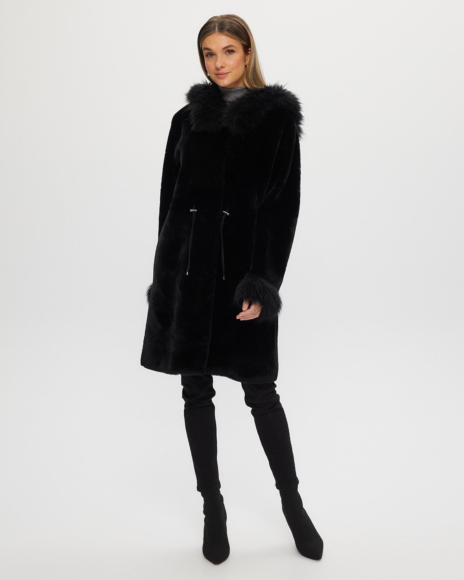 Shearling Lamb Parka With Select Cashmere Goat Trim And Cuffs | Women | Black