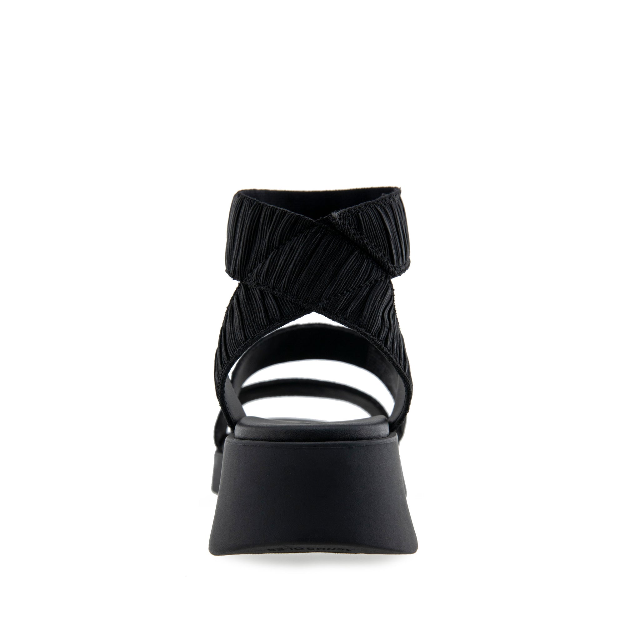 Fiona Sandal Sport | Black Rouched Elastic Fabric