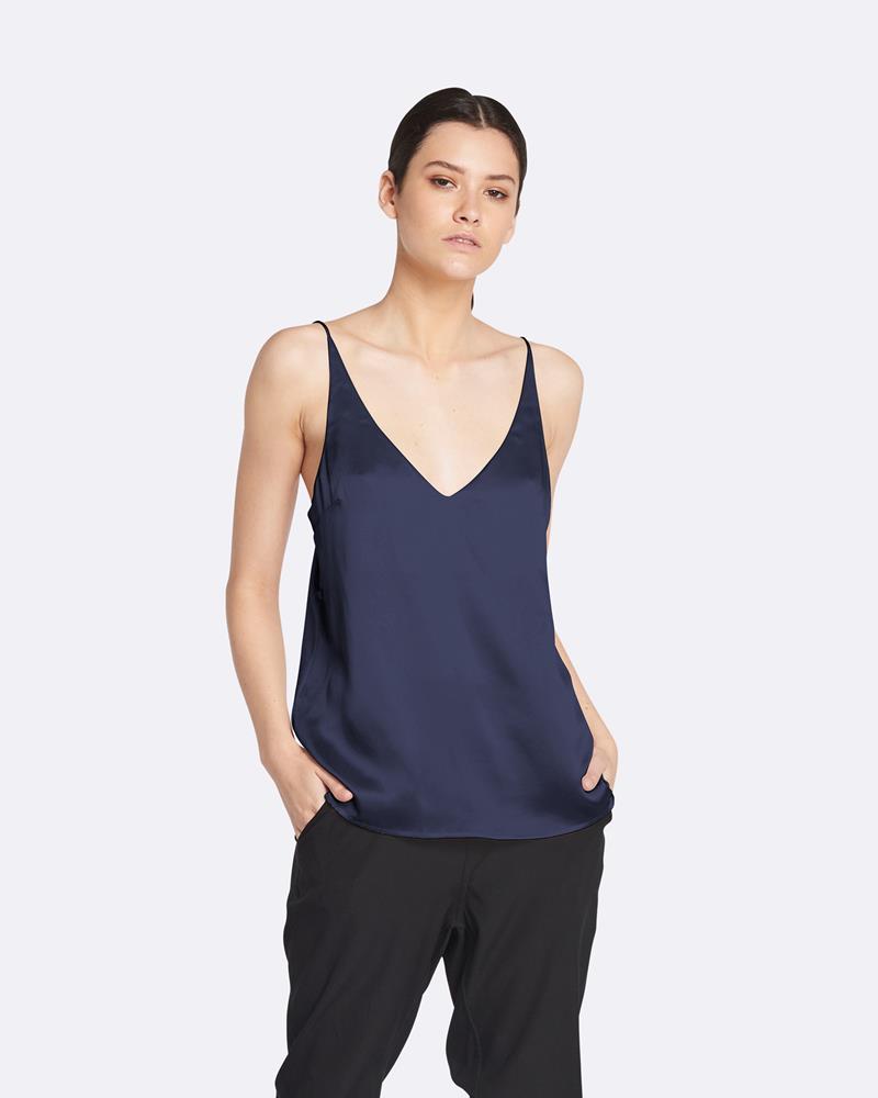 Narcisse Deep V Satin Cami | Amber Satin