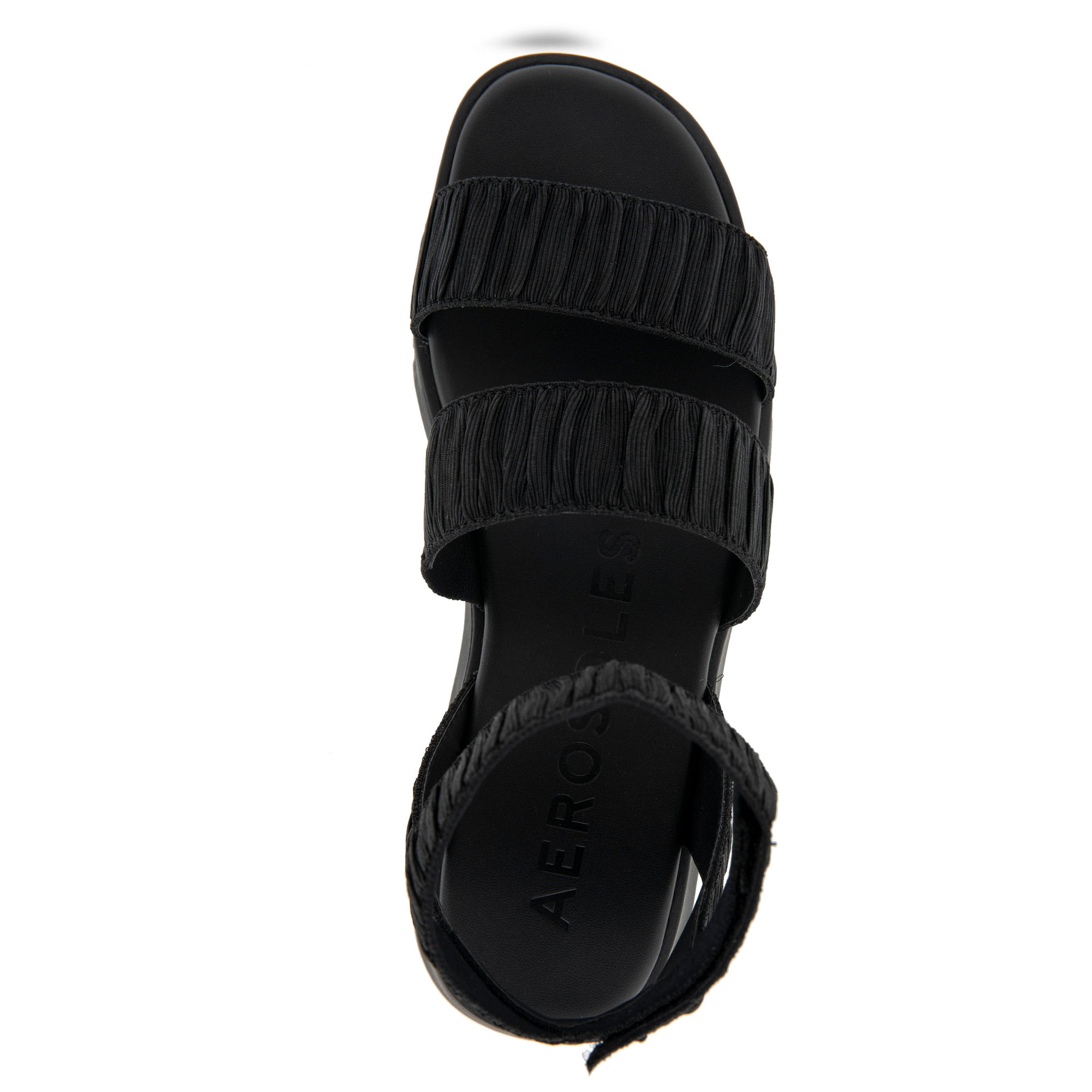 Fiona Sandal Sport | Black Rouched Elastic Fabric