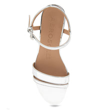 Witt Sandal Wedge | Silver Mirror Metallic Faux Leather