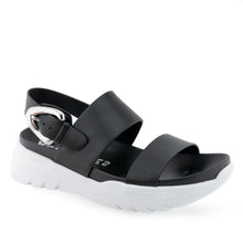 Hari Sandal Sport | Black Faux Leather