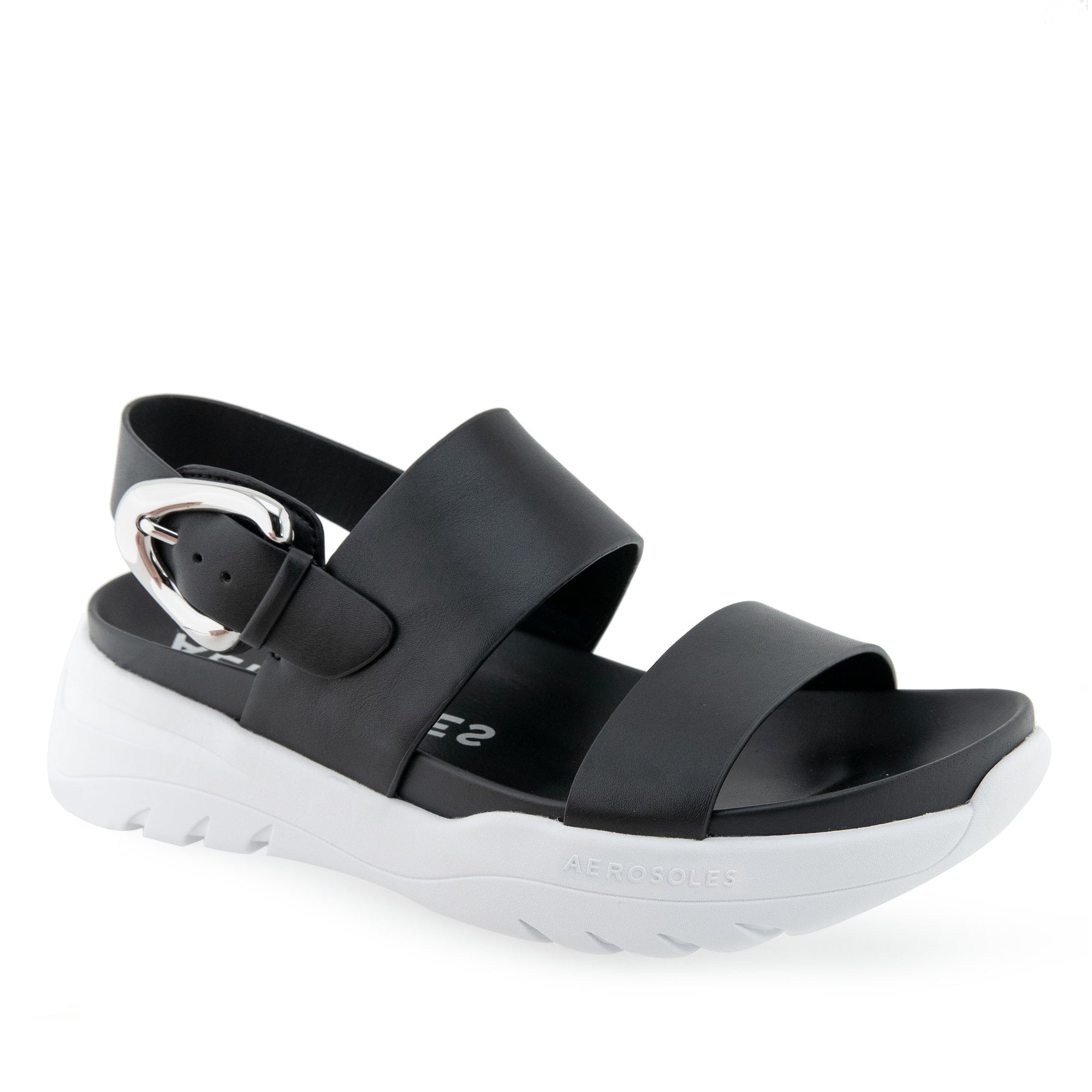 Hari Sandal Sport | Black Faux Leather