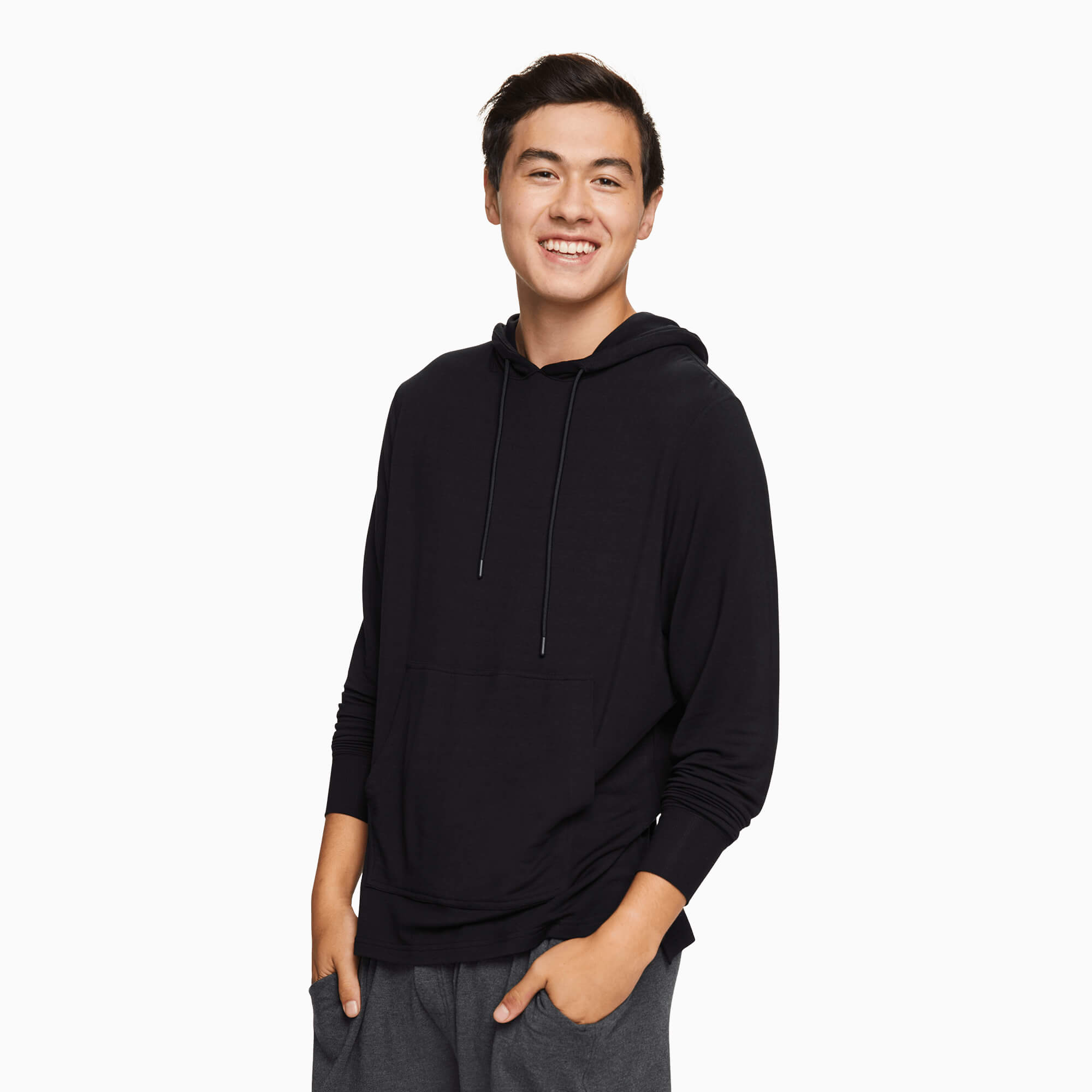 Lightweight Modal French Terry Hoodie | Black