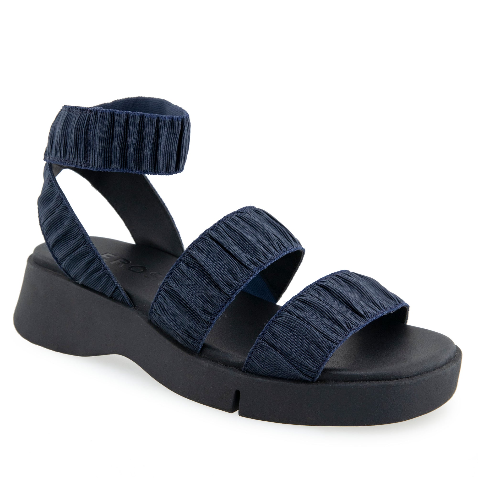 Fiona Sandal Sport | Navy Rouched Elastic Fabric
