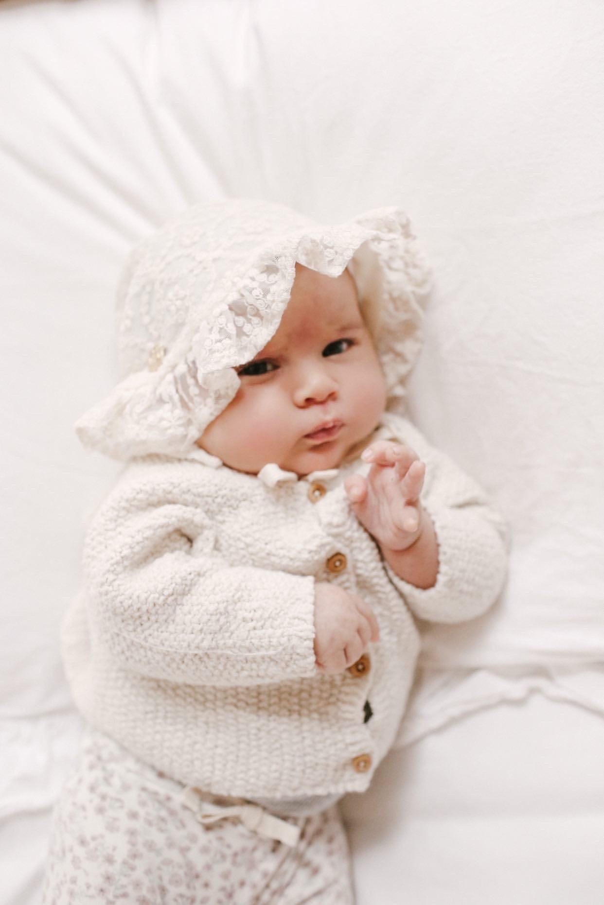 Ivory Lace Bonnet - Petite Maison Kids