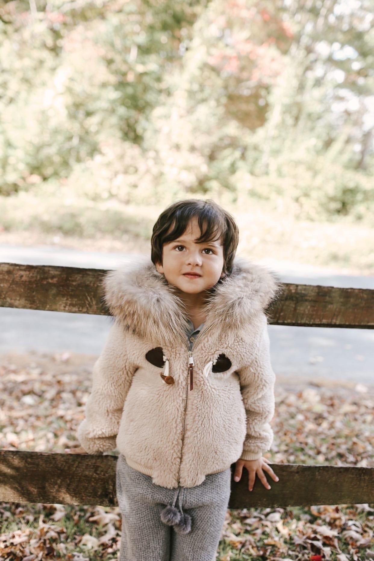 Shearling Camel Bomber Coat - Petite Maison Kids