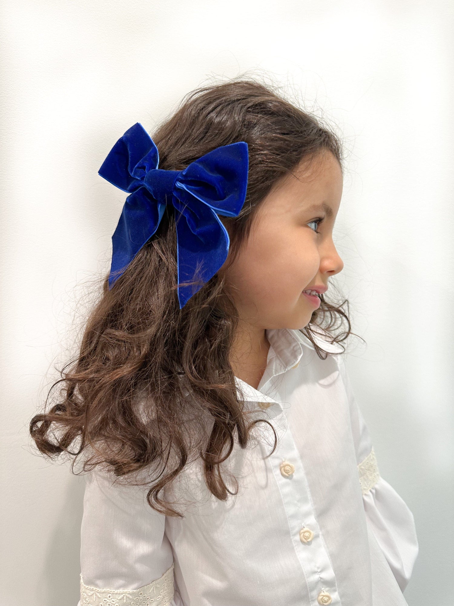 Royal Blue Velvet Bow Hair Clip | Blue