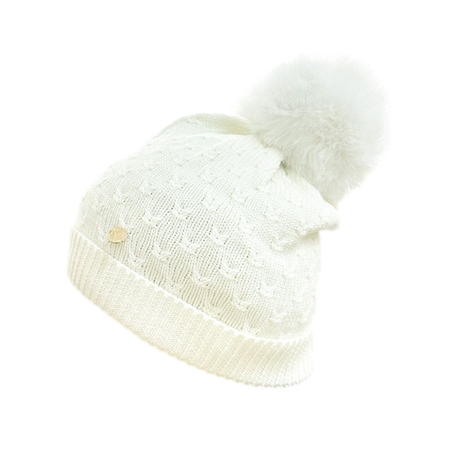 Womens | Parker Ivory Adult Foldover Beanie Hat | Ivory