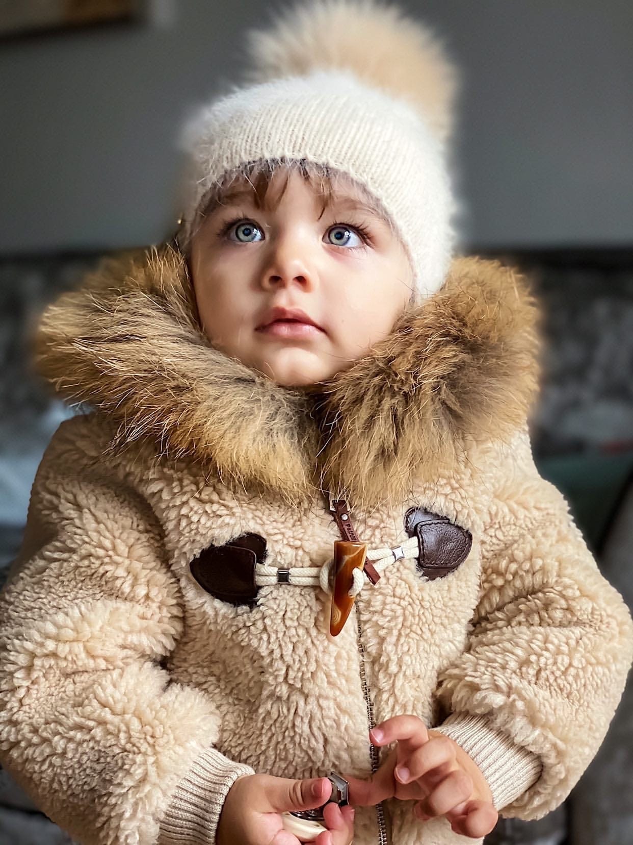 Shearling Camel Bomber Coat - Petite Maison Kids