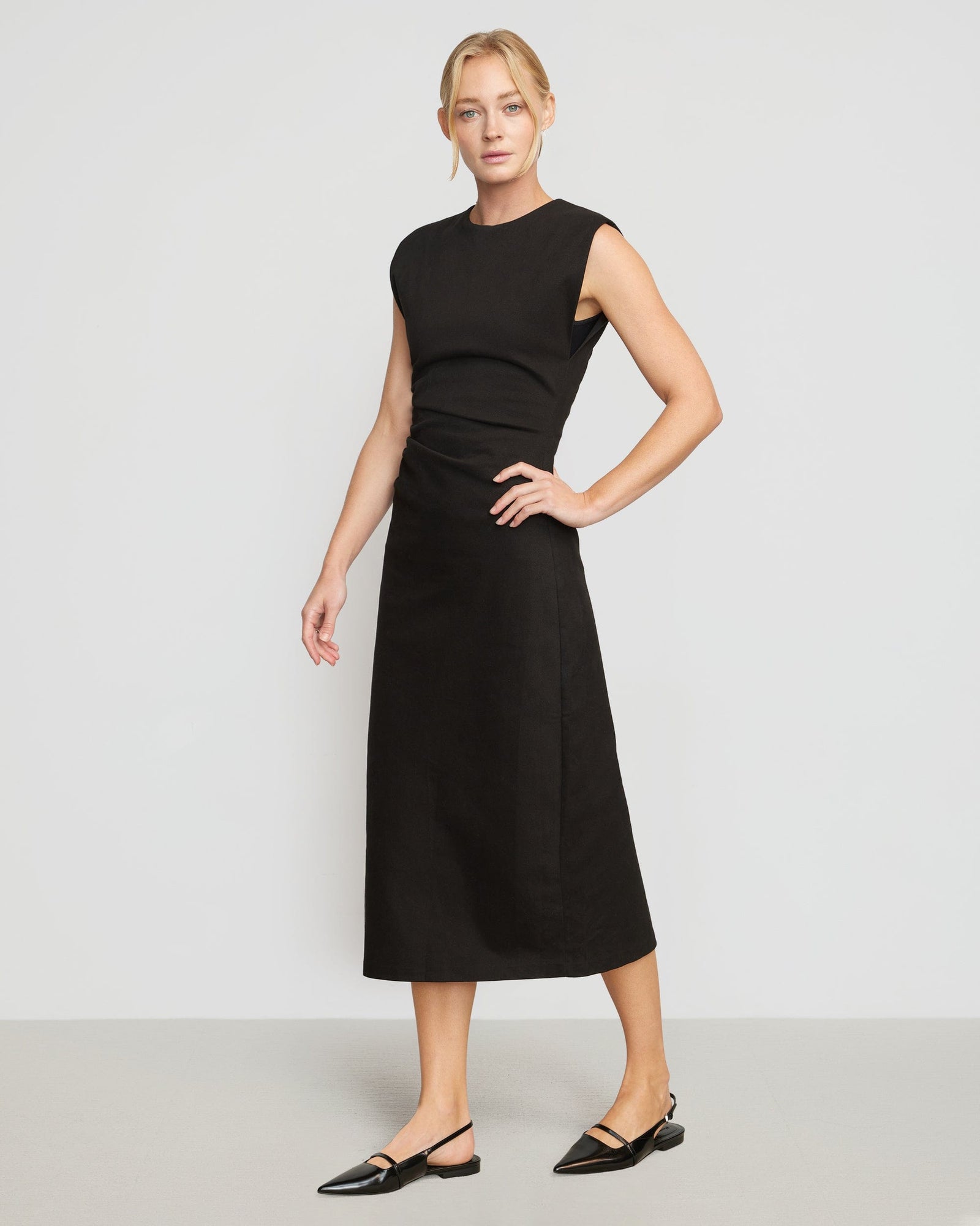 Riley | Iman Cotton Twill Split-Hem Dress in Size Small