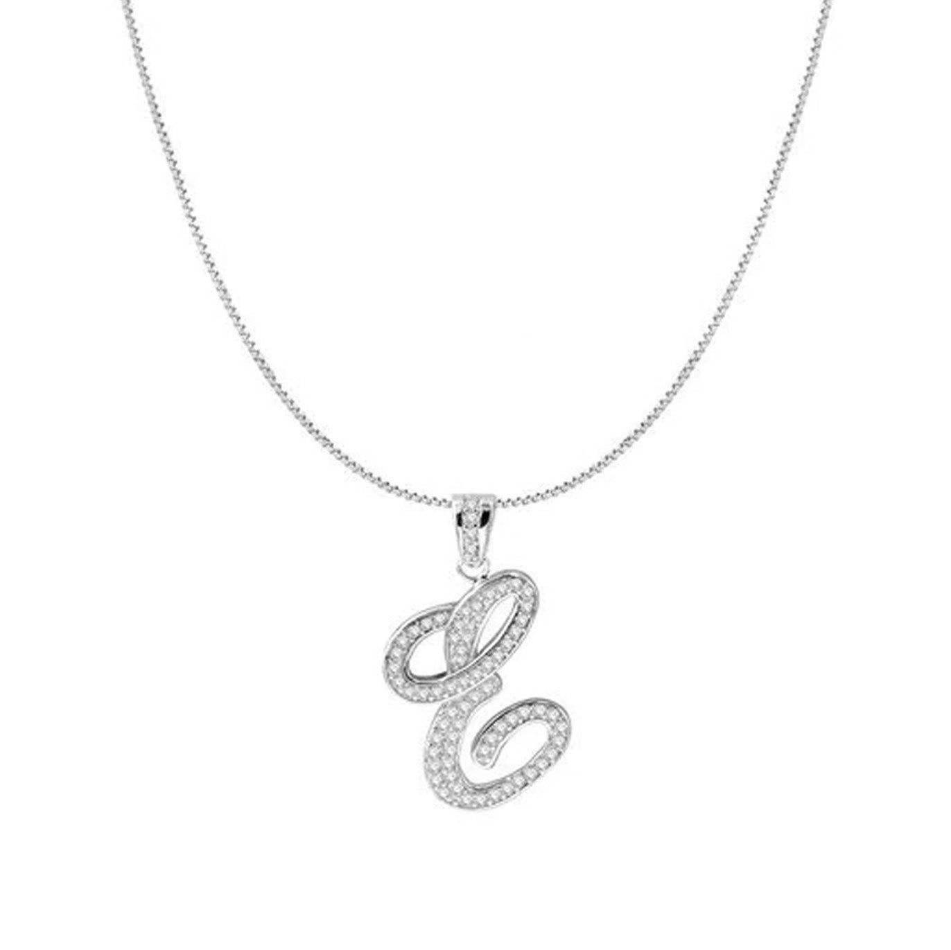 The Iced Out Script Initial Necklace | 18KT Gold Vermeil & Sterling Silver