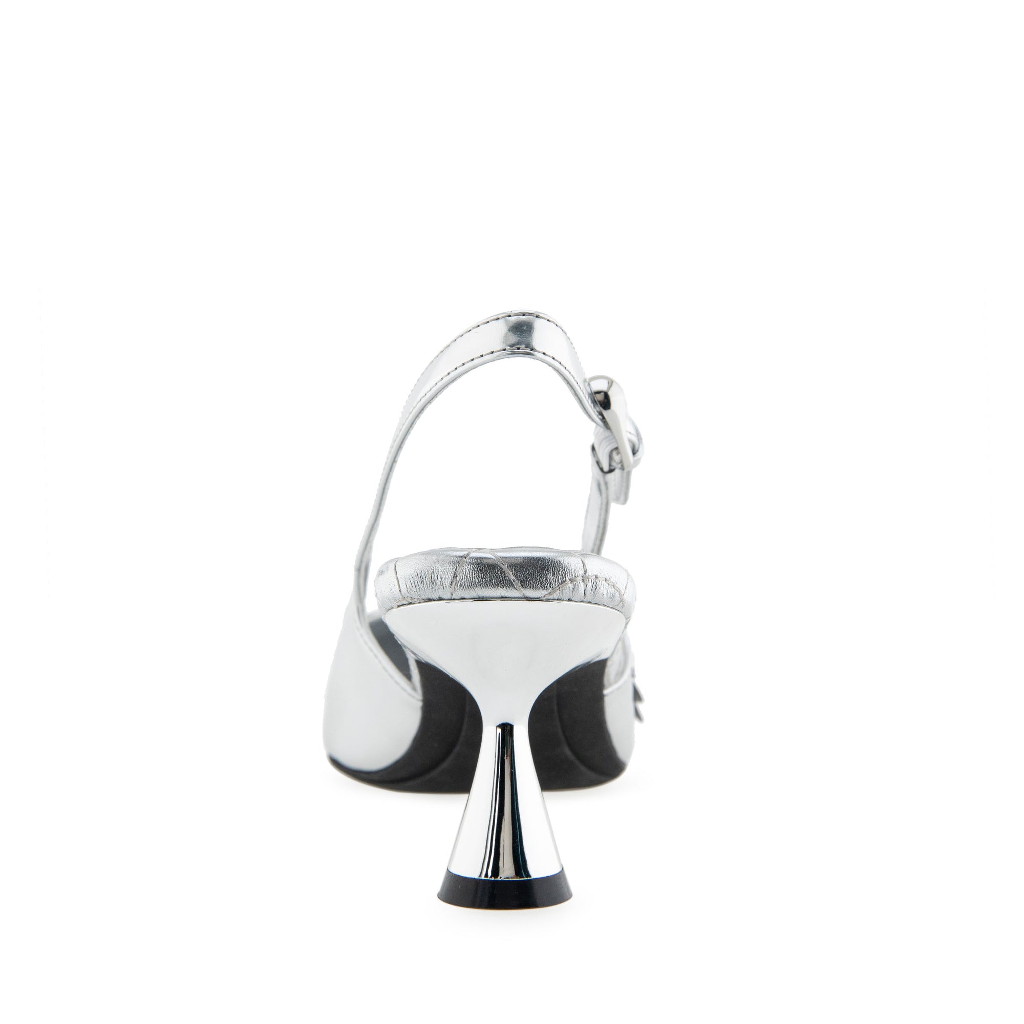 Jaya Dress Slingback | Silver Mirror Metallic Faux Leather