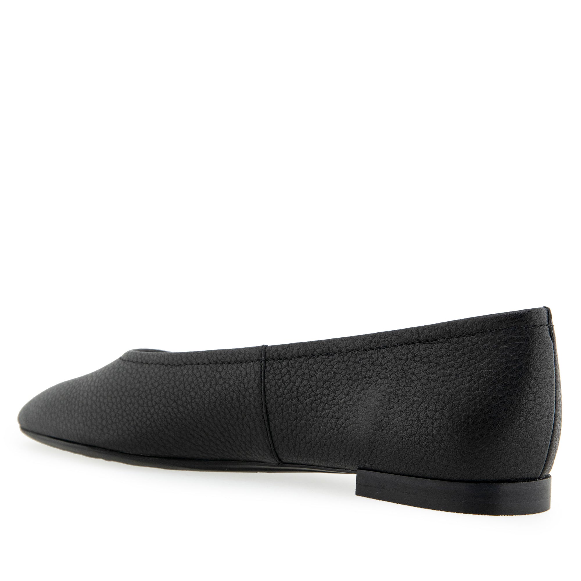 Amelie Casual Flat | Black Pebbled Leather