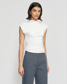 Bianca | Jocelyn Asymmetric Ruched-Side Tee in Size Small