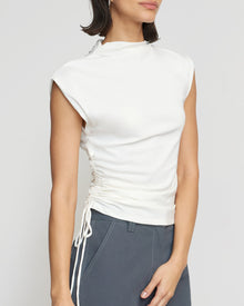 Bianca | Jocelyn Asymmetric Ruched-Side Tee in Size Small