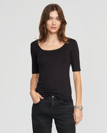 Renée | Jordy Square-Neck Short-Sleeve Tee in Size Small