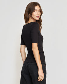 Renée | Jordy Square-Neck Short-Sleeve Tee in Size Small