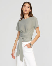 Renée | Jude Cropped Tie-Front Top in Size Small