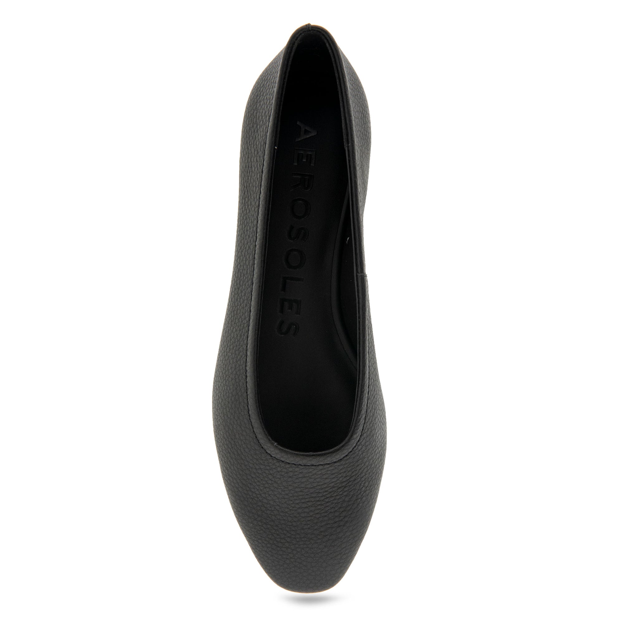 Amelie Casual Flat | Black Pebbled Leather