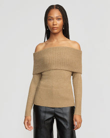 Dido | Kiana Ribbed Off-Shoulder Sweater in Size Small