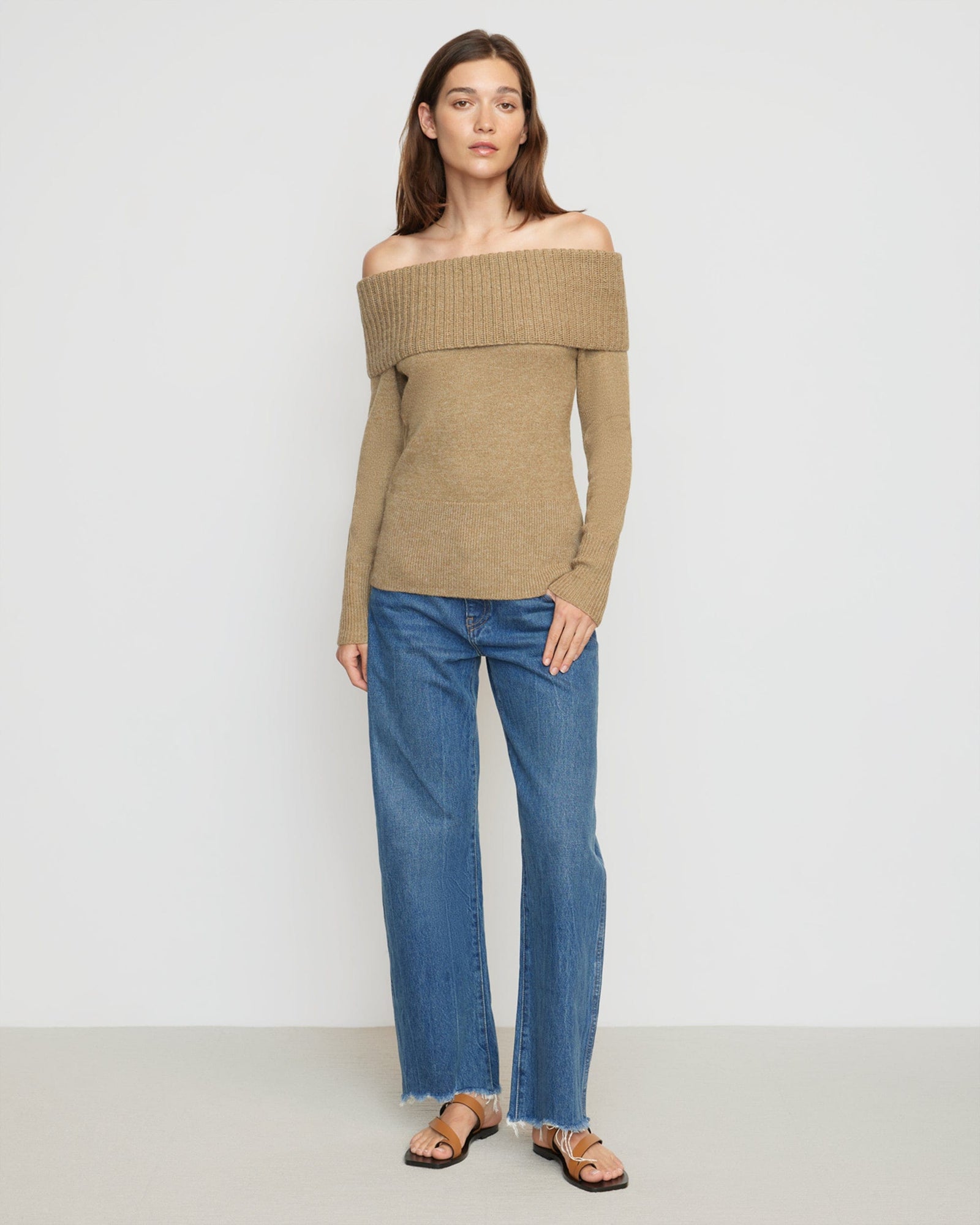 Renée | Kiana Ribbed Off-Shoulder Sweater in Size Small