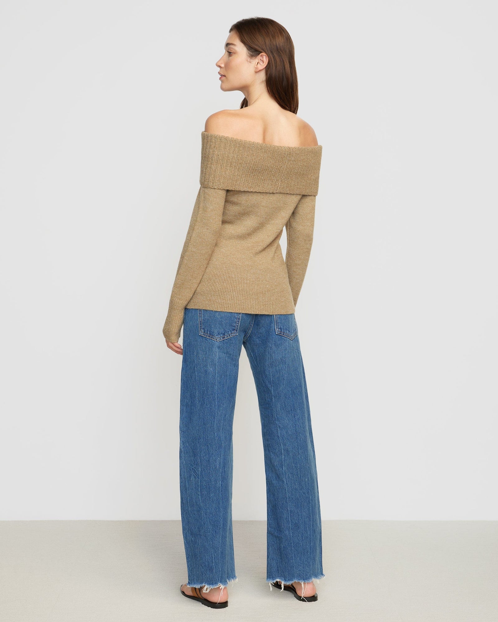 Renée | Kiana Ribbed Off-Shoulder Sweater in Size Small