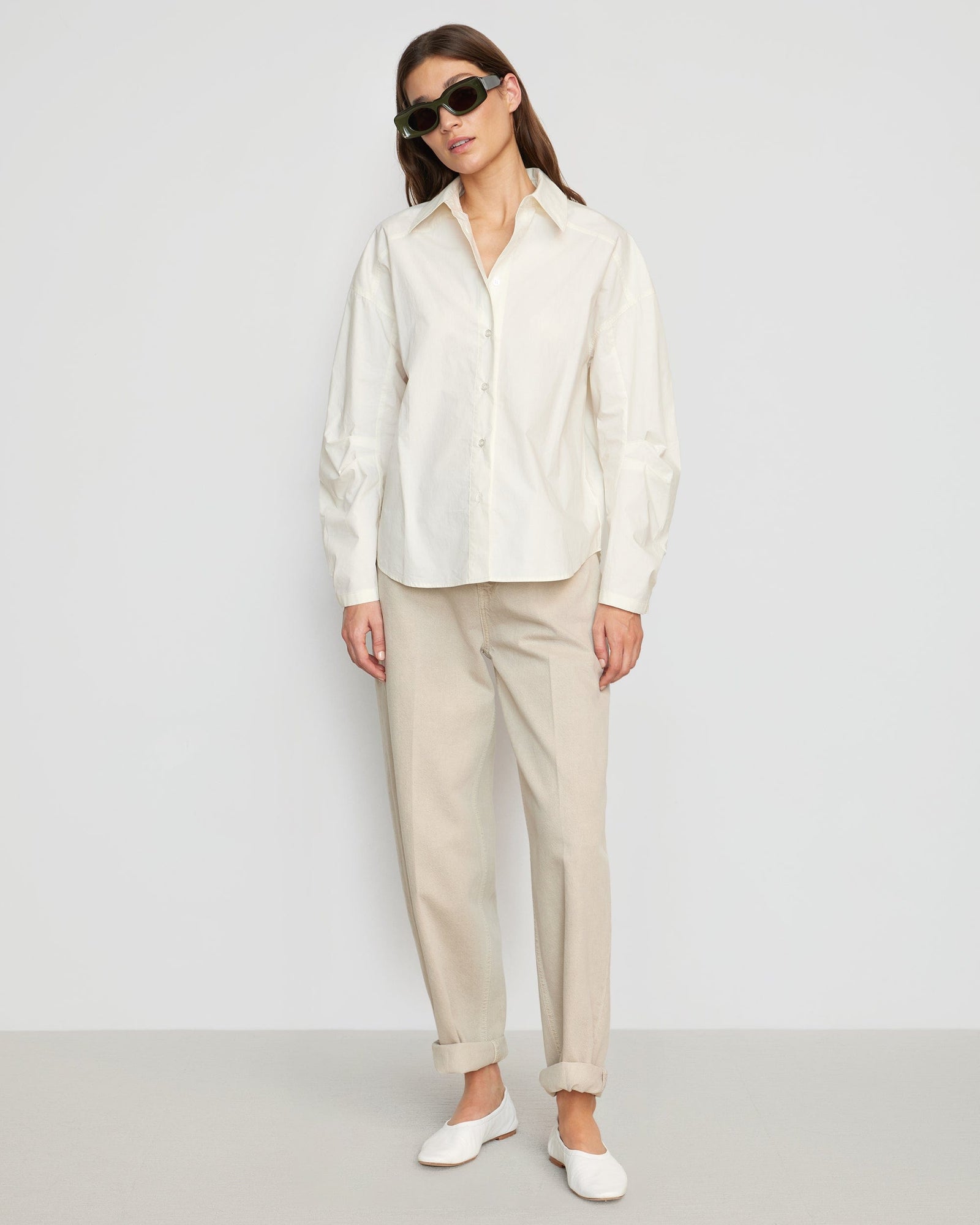 Renée | Lilia Structured Sleeve Shirt in Size Small