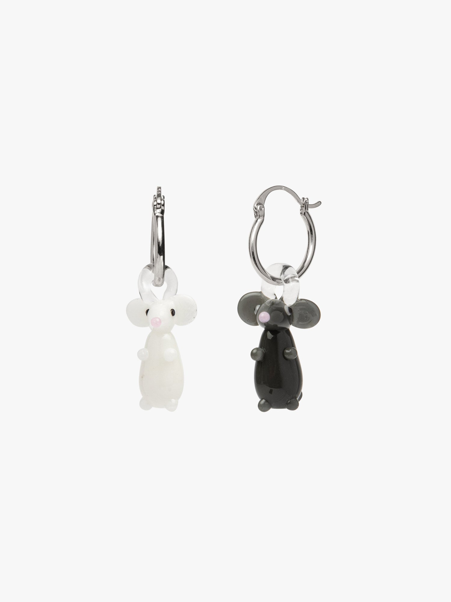 Glass Rat Hoops | Black x White