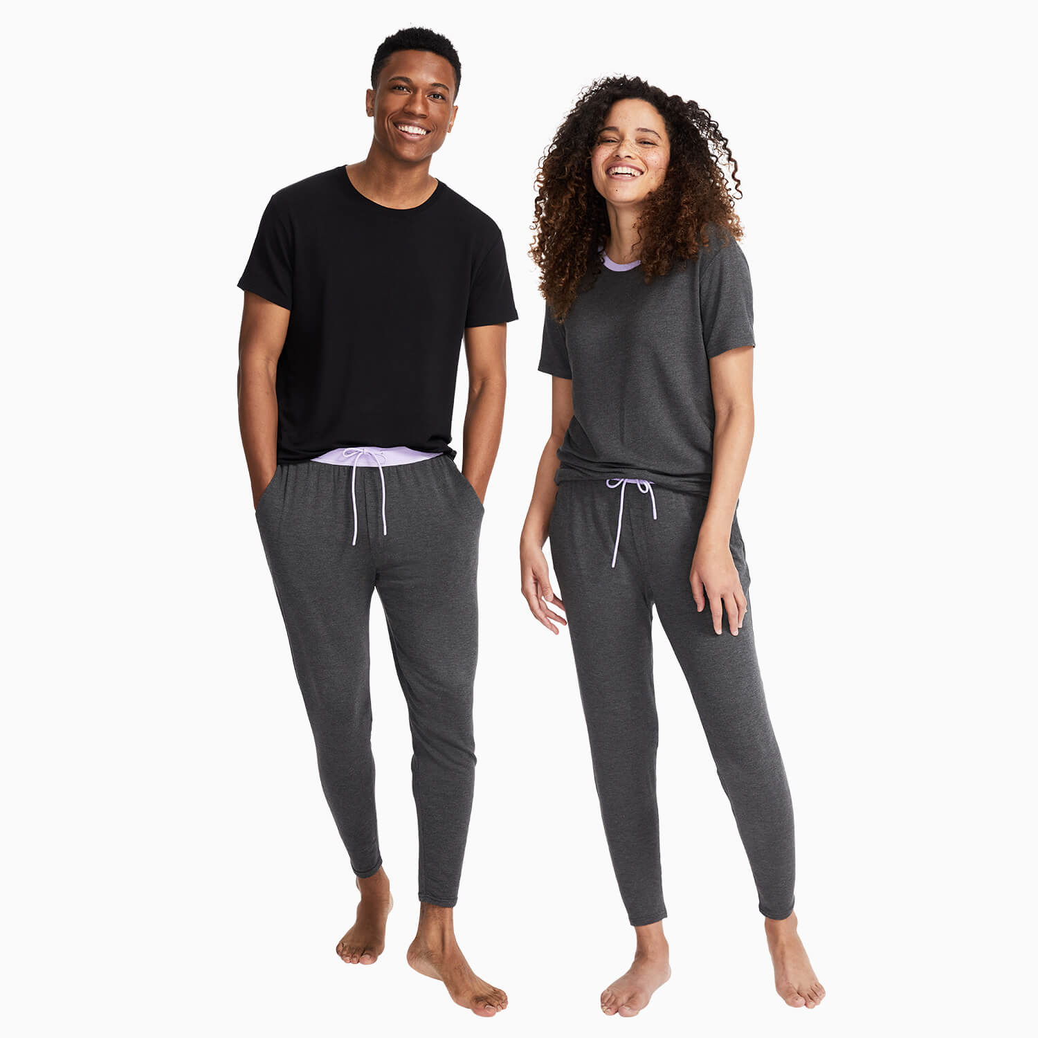 Modal French Terry Lounge Pants | Gray/Lavender