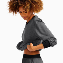 Modal French Terry Long-Sleeve Lounge Tee | Gray/Black