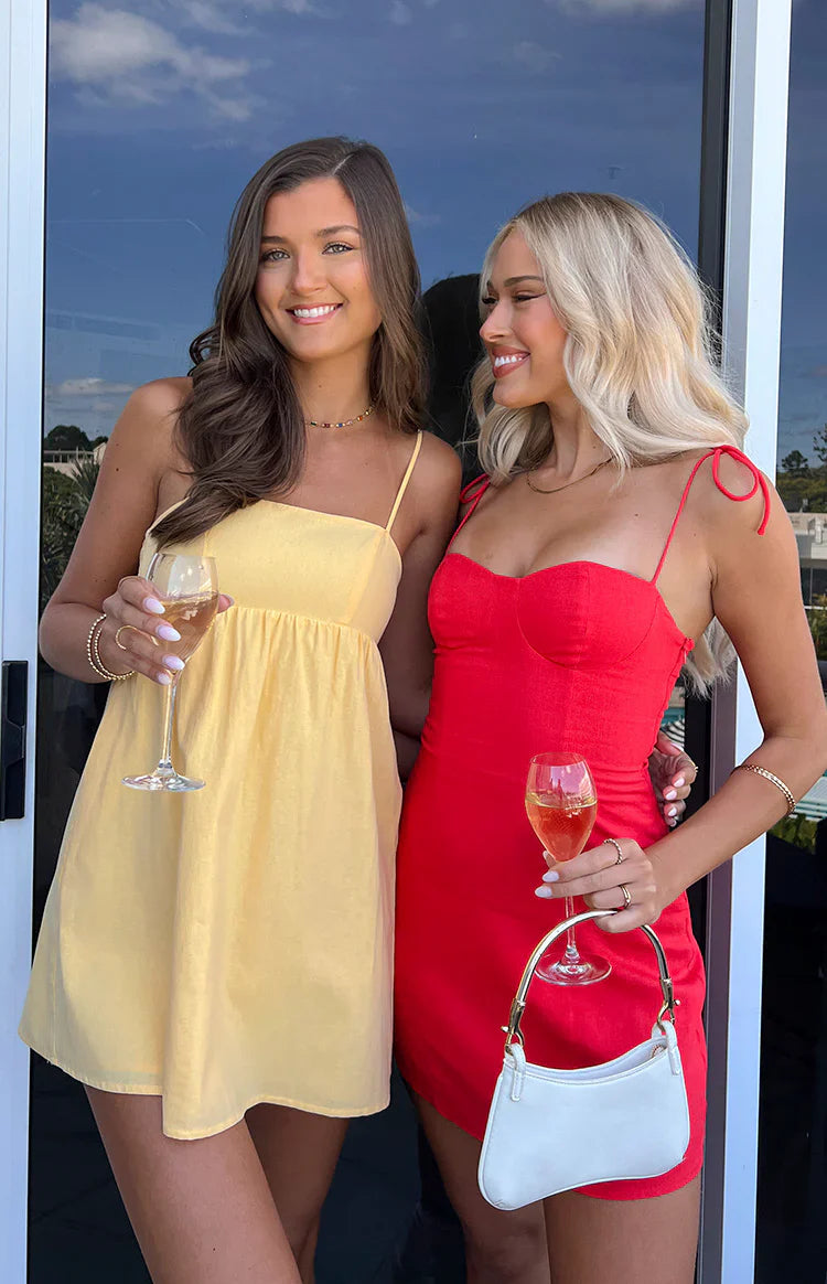 Lotus Love Affair Mini Dress | Yellow