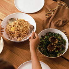 Low Serving Bowls | Speckled White