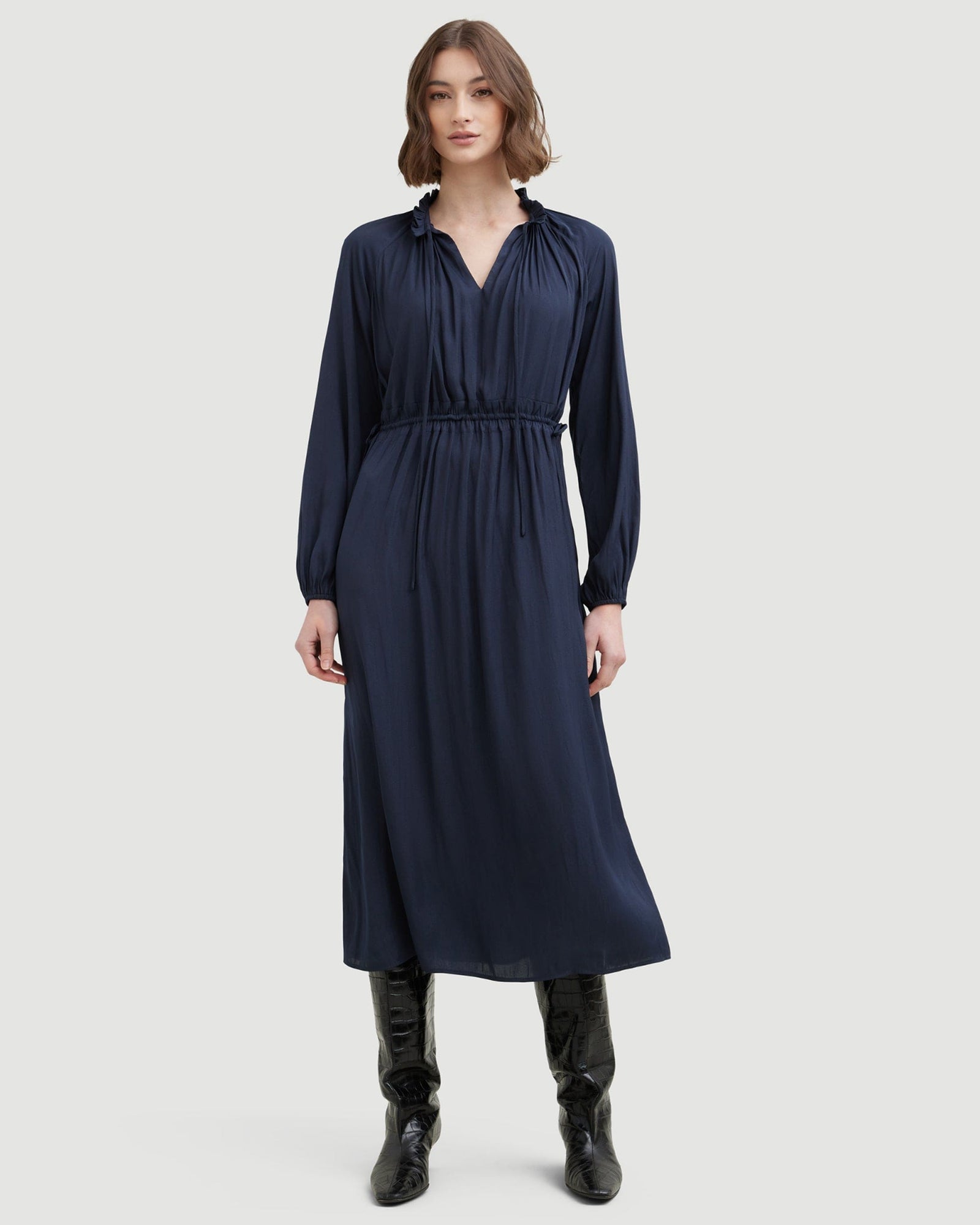 Laura | Magdalena Long Sleeve Plisse Dress in Size Small