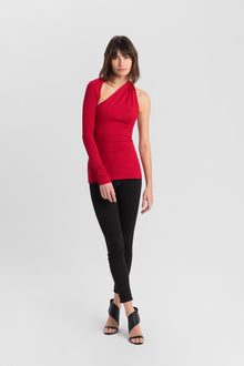 Manhattan One Shoulder Top | Red