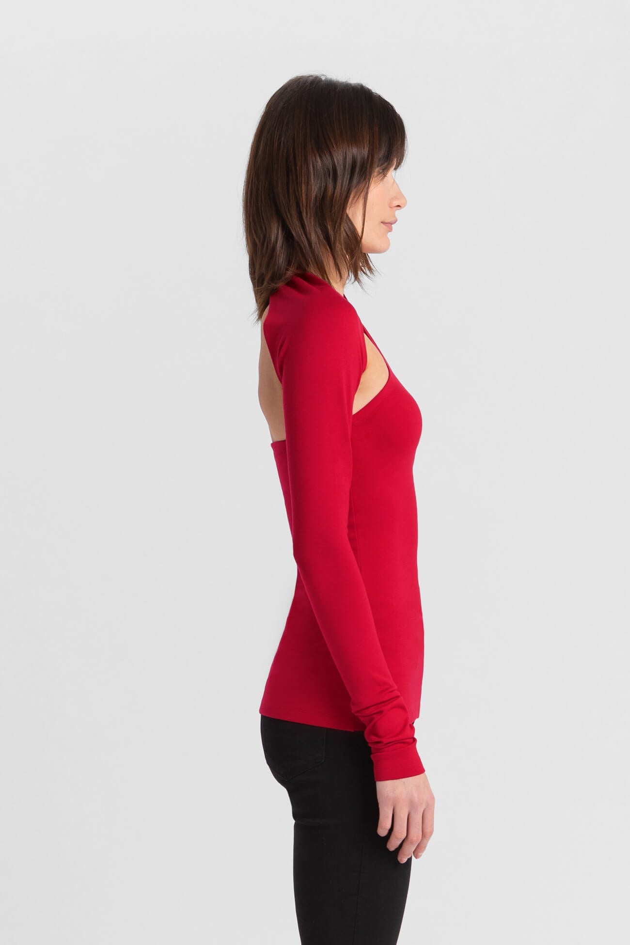 Manhattan One Shoulder Top | Red