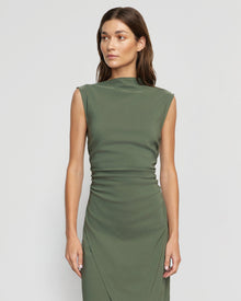 Renée | Manon Asymmetric-Neck Ruched Dress in Size Extra Small