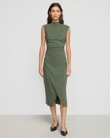 Renée | Manon Asymmetric-Neck Ruched Dress in Size Extra Small