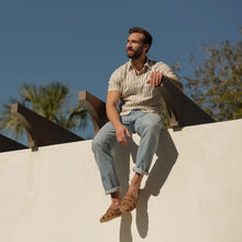 Image 2 of the Men's Huarache Sandal Tobacco Colorblock Men's Leather Slip On Nisolo