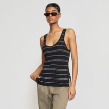 Mijal Striped Sweater Tank | Black X White